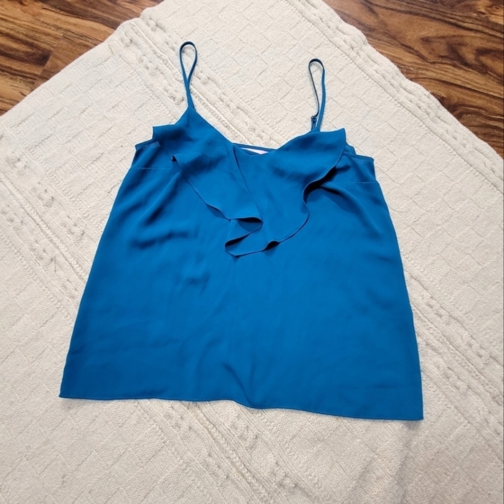 Lilly Pulitzer Karmen Ruffle Cami Tidal Wave Teal size XS